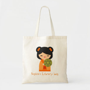 Cute Kokeshi Japanese dolls Tote Bag