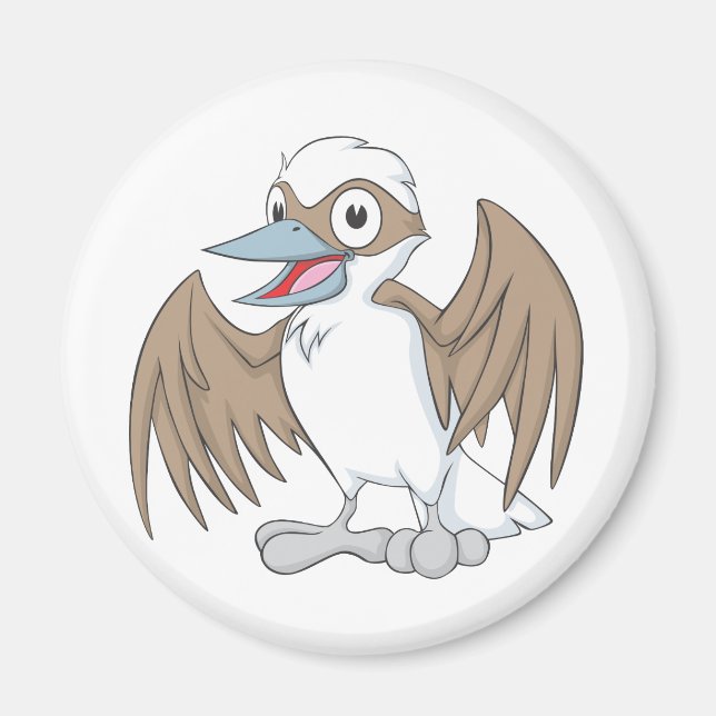 Cute Kookaburra Laughing Cartoon Magnet (Front)