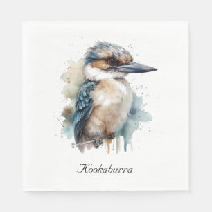 Cute Kookaburra on a Branch , custom Napkin