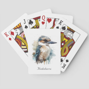 Cute Kookaburra on a Branch , custom Playing Cards
