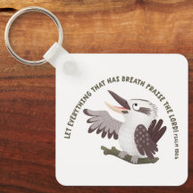 Cute kookaburra praise the Lord bible verse