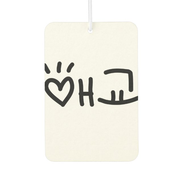 Cute Korean 애교 Aegyo | Hangul Language Car Air Freshener (Front)