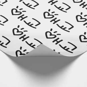 Cute Korean 애교 Aegyo   Hangul Language Wrapping Paper