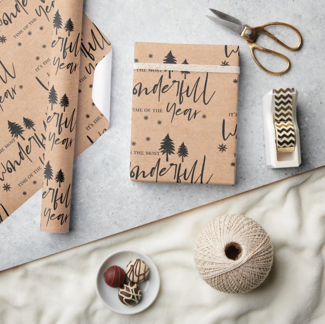 Cute Kraft Paper Most Wonderful Time of the Year (Crafts)