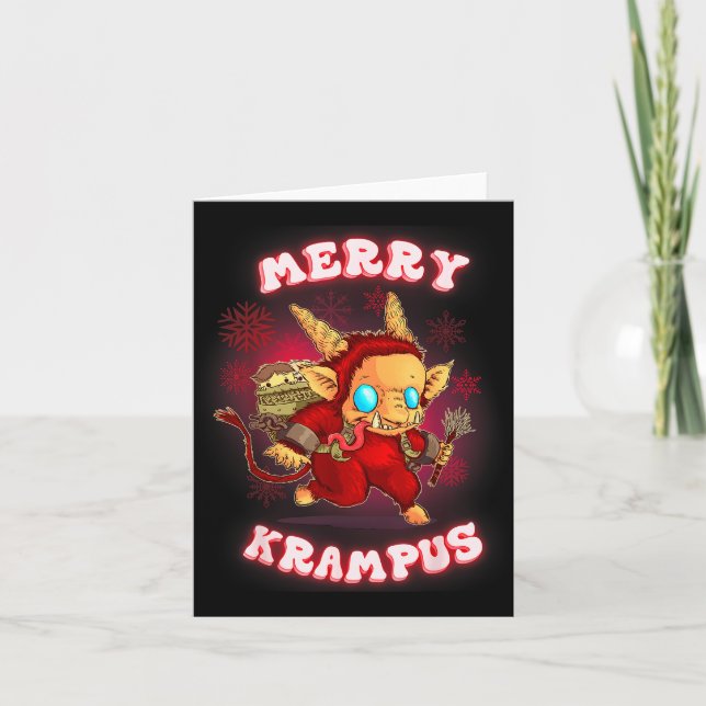Cute Krampus Pajamas Kids Mens Womens Christmas  Card (Front)