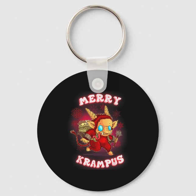Cute Krampus Pajamas Kids Mens Womens Christmas  Key Ring (Front)