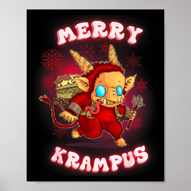 Cute Krampus Pajamas Kids Mens Womens Christmas  Poster (Front)