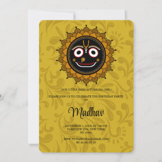 Cute Krishna card for birthday - Krishna art