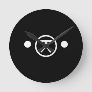 Cute Kuma Bear Kaomoji Japanese Emoticon Text Art Round Clock