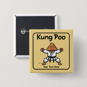 Cute Kung Poo Karate 15 Cm Square Badge