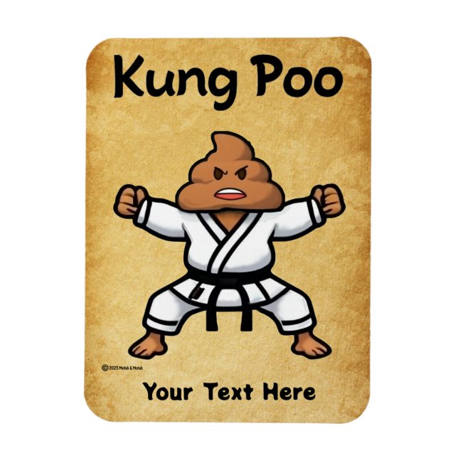 Cute Kung Poo Karate Magnet (Vertical)
