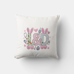 Cute L&D Labor and Delivery Nurse Easter Bunny Egg Cushion