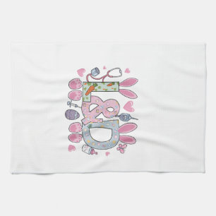 Cute L&D Labor and Delivery Nurse Easter Bunny Egg Tea Towel