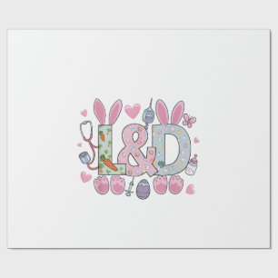 Cute L&D Labour and Delivery Nurse Easter Bunny Eg Wrapping Paper