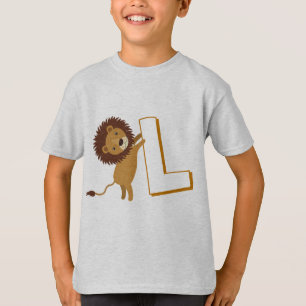 Cute L For Lion - Kids English ABCD Alphabet T-Shirt