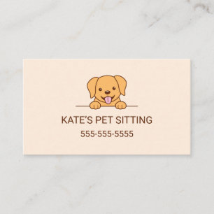 Cute Lab Retriever Dog Pet Sitting Service Business Card