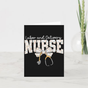 Cute Labor And Delivery Nurse Stethoscope Coquette Card