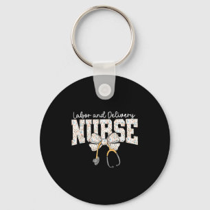 Cute Labor And Delivery Nurse Stethoscope Coquette Key Ring