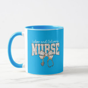 Cute Labor and Delivery Nurse Stethoscope Coquette Mug