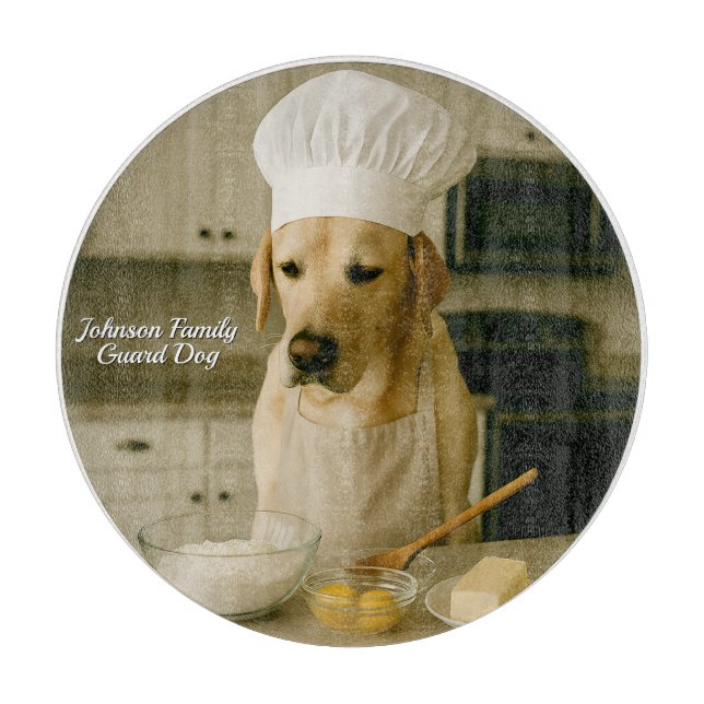 Cute Laborador Personalised Glass Cutting Board (Front)