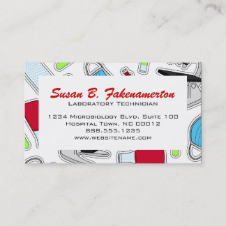 Cute Laboratory Pattern White Business Card