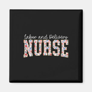 Cute Labour And Delivery Nurse Groovy Landd Nurse Magnet