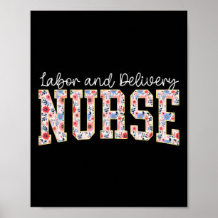 Cute Labour And Delivery Nurse Groovy Landd Nurse Poster