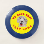 Cute Labradoodle Dog Beach Fun Wham-O Frisbee<br><div class="desc">WHAM-O FRISBEE.  This cute,  happy Labradoodle smiles a gentle “I love you!”  The illustration was painted by Manny Aliaga,  AbuNana.com,  and emits a simple,  kind love that touches the heart.</div>