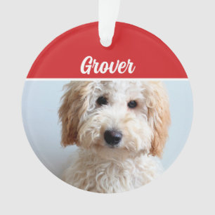 Cute Labradoodle Dog Holiday Christmas Photo Ornament