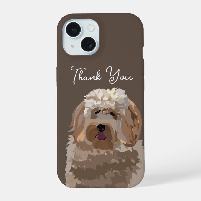 Cute Labradoodle Dog Personalised iPhone 15 Case (Back)