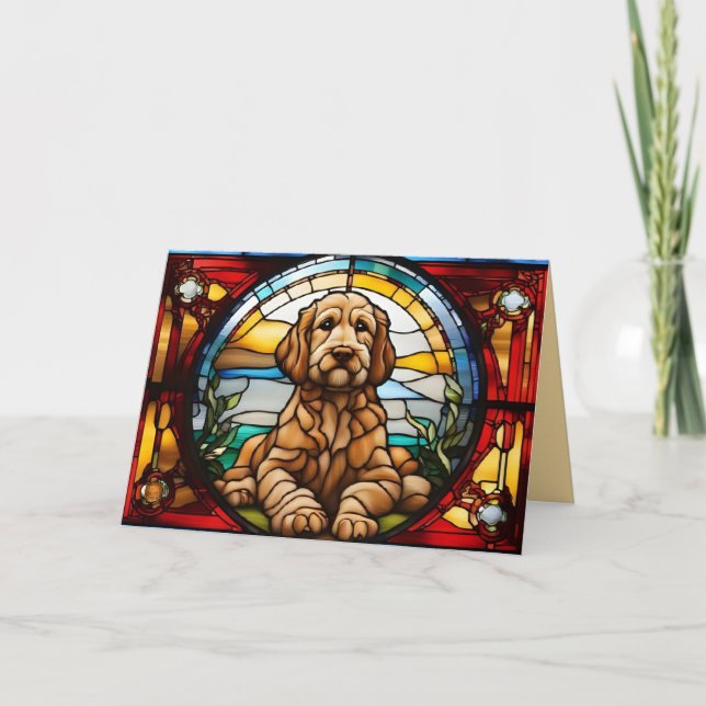 Cute Labradoodle Greeting Card (Front)