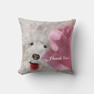 Cute Labradoodle & Rose Fun Cushion