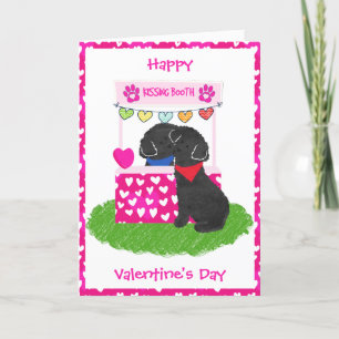 Cute Labradoodles Valentine's Day Kissing Booth Holiday Card