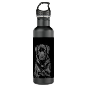 Cute Labrador Black Dog Puppy Pet Sketch 710 Ml Water Bottle