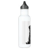 Cute Labrador Black Dog Puppy Pet Sketch 710 Ml Water Bottle (Left)