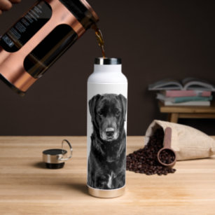 Cute Labrador Black Dog Puppy Pet Water Bottle