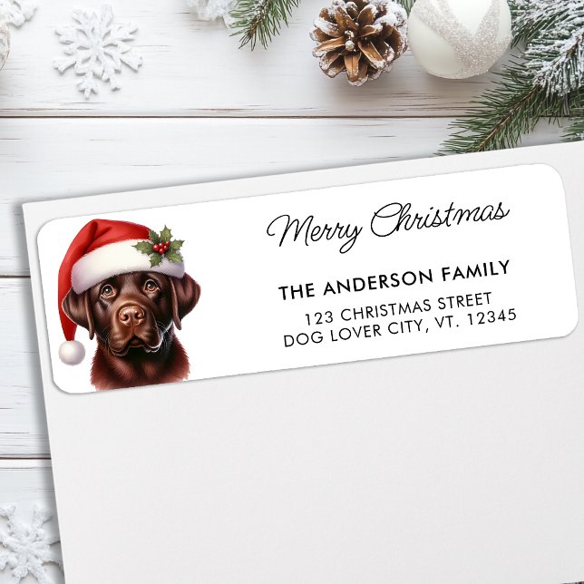 Cute Labrador Dog Christmas Santa Return Address (Creator Uploaded)