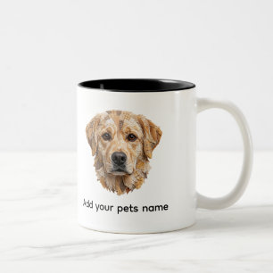 Cute Labrador Dog Design Two-Tone Coffee Mug