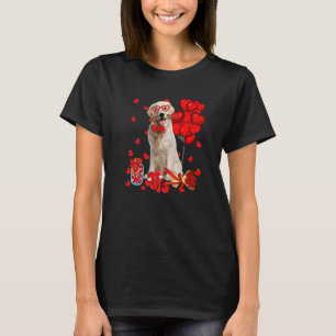 Cute Labrador Dog Funny Heart Valentine's Day Dog  T-Shirt