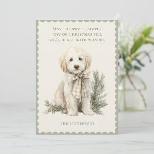 Cute Labrador Dog Pine Rustic Christmas Holiday Card
