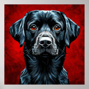 Cute labrador dog poster