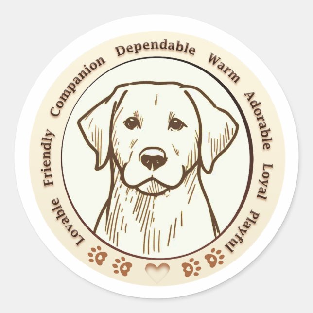 Cute Labrador Retriever Digital Sticker (Front)