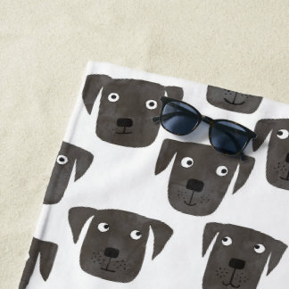 Cute Labrador Retriever Dog Beach Towel