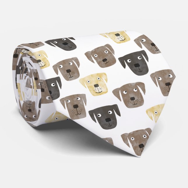 Cute Labrador Retriever Dog Cute Pattern Tie (Rolled)