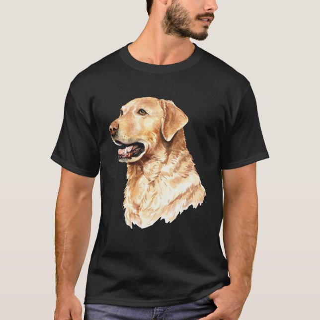 Cute Labrador Retriever Dog Portrait Lab  Owner Mo T-Shirt (Front)