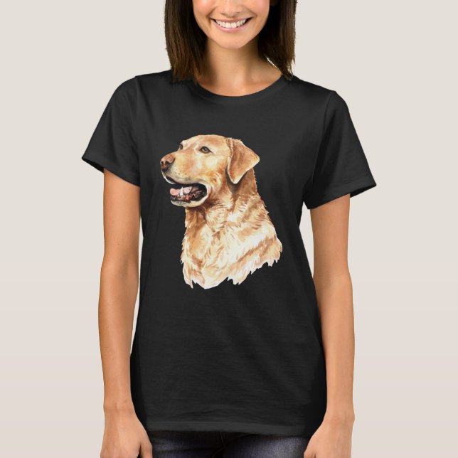 Cute Labrador Retriever Dog Portrait Lab  Owner Mo T-Shirt (Front)