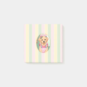 Cute Labrador Retriever Pastel Lines Cottagecore Post-it Notes