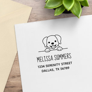 Cute Labrador Retriever Peeking Address 2 Rubber Stamp