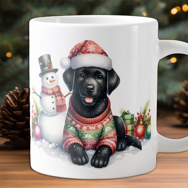 Cute Labrador Retriever Puppy Dog Christmas Large Coffee Mug (Creator Uploaded)