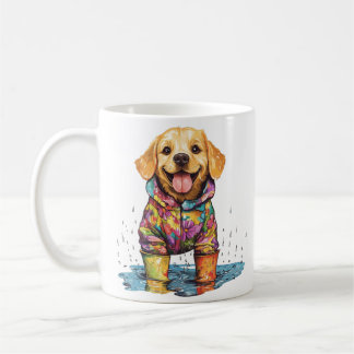 Cute Labrador Retriever Rain Puddle Coffee Mug